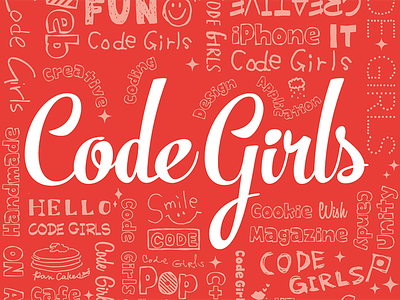 Code Girls girl handwritten logo red typography