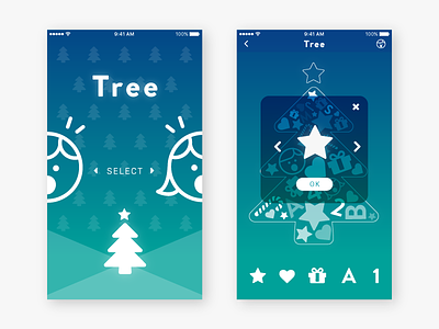 Tree App UI Design appboxawards2016 illustrator ui xd xmas