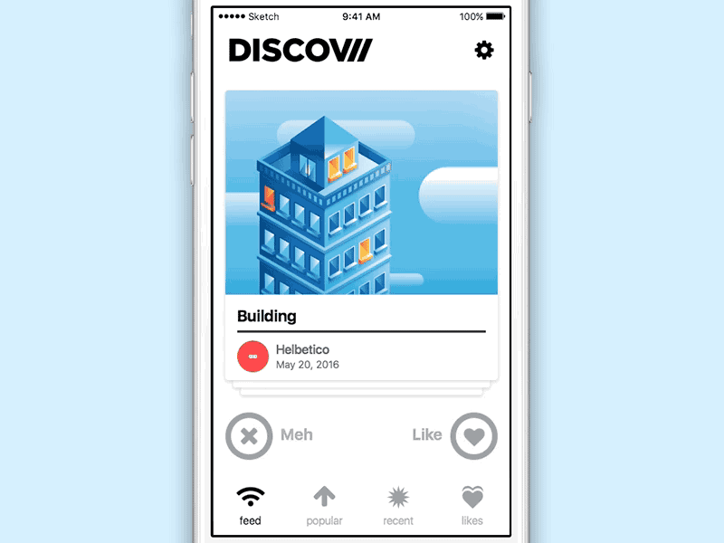 Discov Transition Left animation app interaction ios transition ui ux