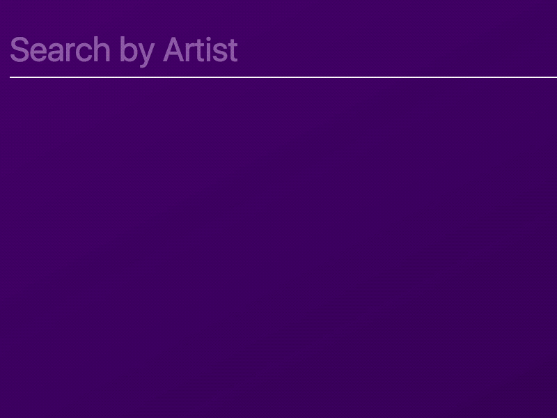Artist Search with Images interaction music rounded search ui visual design