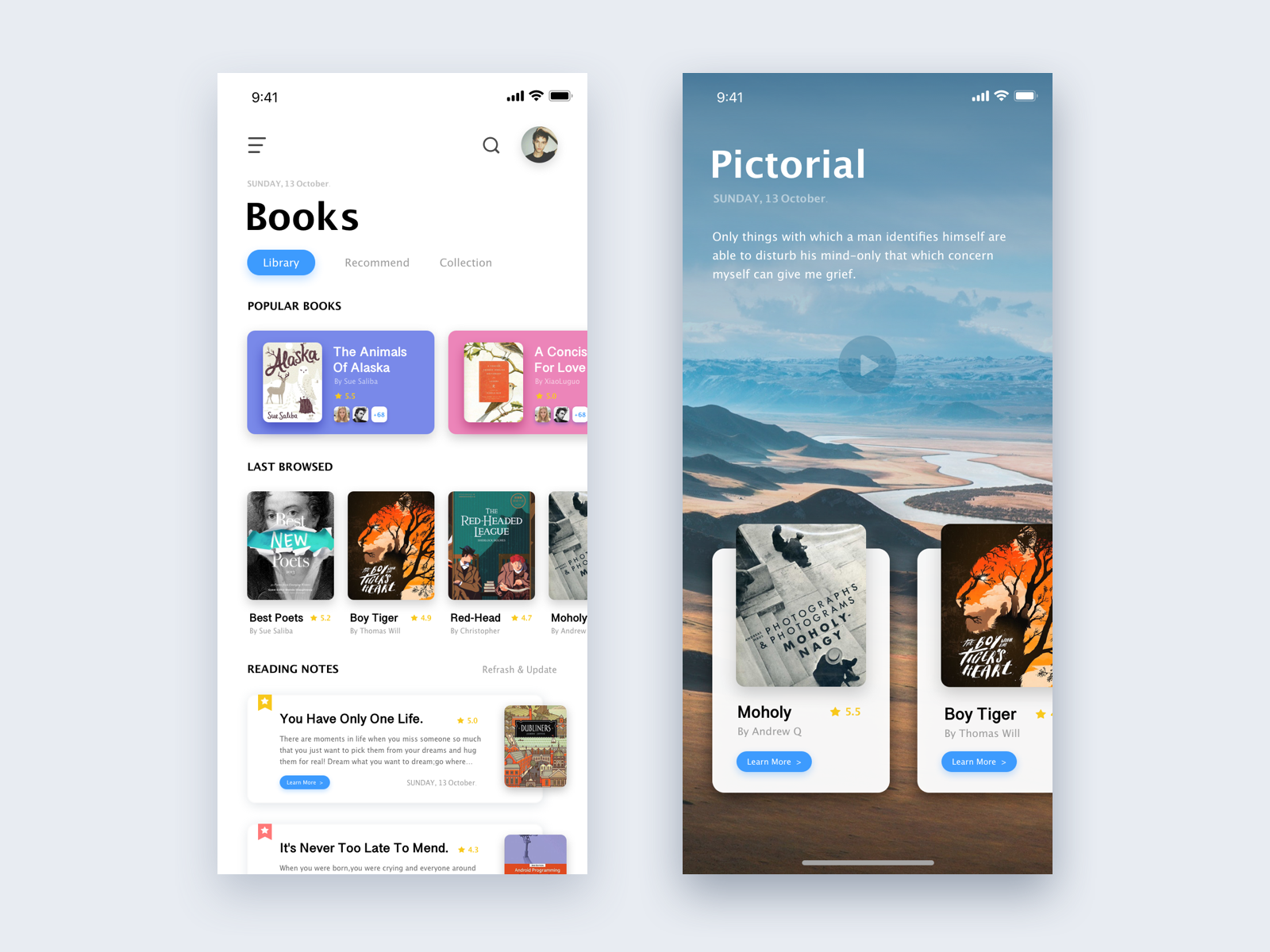 Reading&Books application interface by Fengge Li 🍓 on Dribbble
