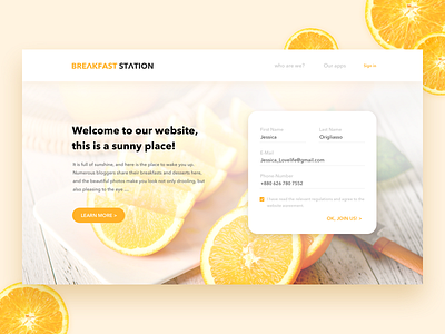 Web UI - Breakfast Station design ui web