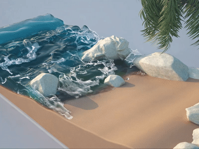 RealFlow Beach Waves 3d c4d cinema4d digitalart hybrido realflow render simulation vray