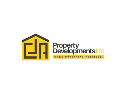 CJA Property Developments cja design grey illustration light logo logotype modern potential property property developer stanley typography vector yellow