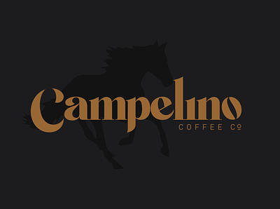 Campelino Coffee Co branding brown cafe campelino coffee dark dark logo design grey horse illustration logo logotype modern typography vector
