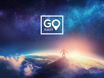 Go Places earth epic go logo mountain places space stars type white world