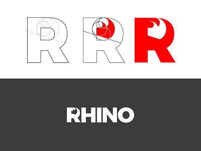 Rhino Logotype grey logo logotype red rhino tusk