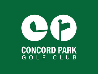 Concord Park Golf Club cp cpu design flag golf green logo logotype park