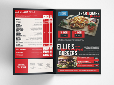 Ellie S Pizzeria Menu By Billy Metcalfe On Dribbble