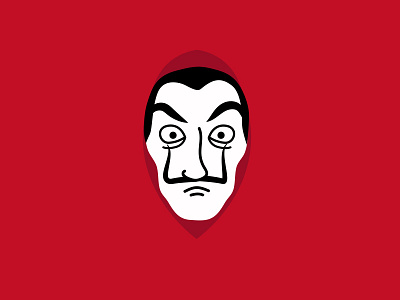 La casa de papel character icon illustration mask papel red vector