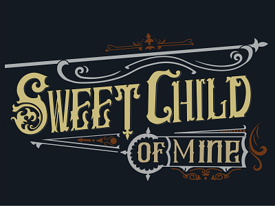 Sweet Child Of Mine - Vector design graphic design lettering typography