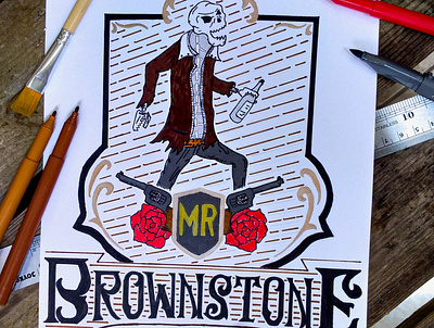 MR. BrownStone band lettering rock n roll typography