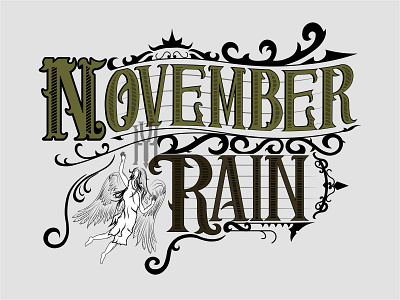 November Rain design graphic design lettering typography vector lettering