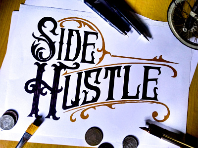 Side Hustle art hand lettering lettering typography