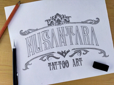 Final Sketch of "NUSANTARA" Tattoo Art design hand lettering lettering logo typography