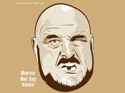 Mad Dog Vachon final face illustration mad dog wrestling wwe wwf