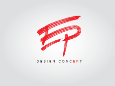 Interior Design logo brush strokes e logo p red