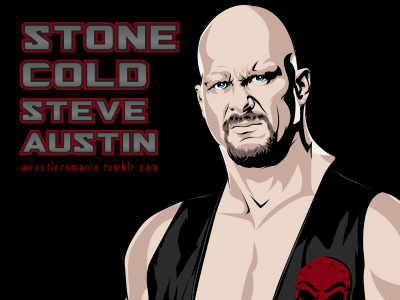 Stone Cold Steve Austin illustration stone cold steve austin vector wrestling wwe wwf