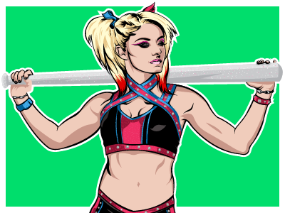 Small but fierce illustration women wrestling wwe