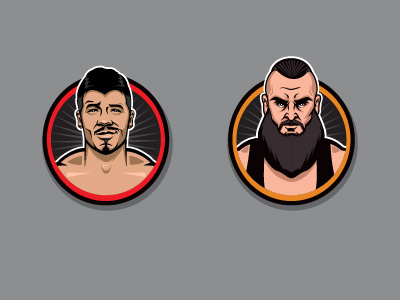 Wrestling portraits.