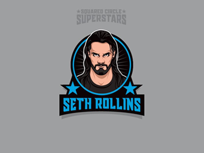 Seth Rollins Squared Circle Superstars illustration portrait reth rollins vector wrestling wwe