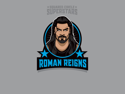 Squared Circle Superstars Roman Reigns illustration portrait roman reigns vector wrestling wwe