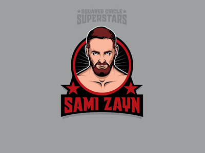 Squared Circle Superstars: Sami Zayn illustration portrait sami zayn vector wrestling wwe