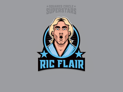 Squared Circle Superstars: Ric Flair illustration portrait ric flair vector wrestling wwe
