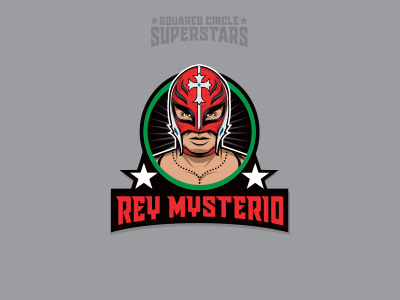 Squared Circle Superstars: Rey Mysterio illustration portrait rey mysterio vector wrestling