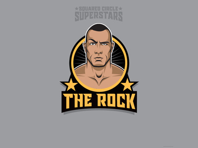 Squared Circle Superstars: The Rock illustration portrait the rock vector wrestling wwe