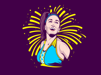 Let's hug it out! bayley illustration portrait sports wrestling wwe