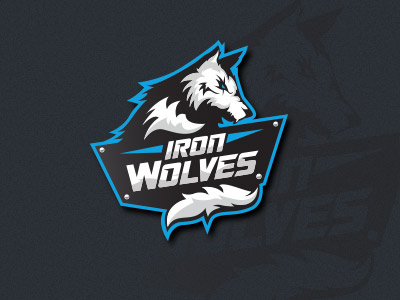 Iron Wolves logo football sports logo wolf wolves