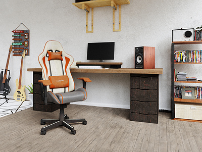 Modern Home Office Render 3d 3dmodeling decoration