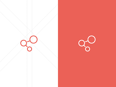 SocialRest Brand Icon analytics app clean guides icon illustrator logo mark minimal red wordmark