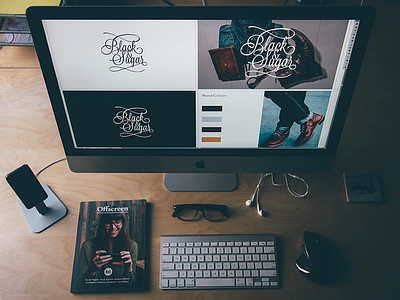 Black & Sugar Denim branding clothing desk fashion identity illustrator layout spread workspace