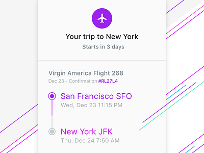 Your Trip Itinerary bright clean flight reservation itinerary minimal travel ui ux