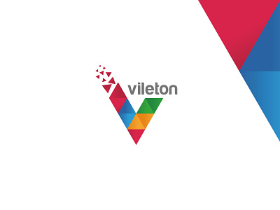 Colorful Letter Logo Vileton Alphabet V Monogram agency branding cmyk creative design illustration logo media music pixel studio tech typography vector