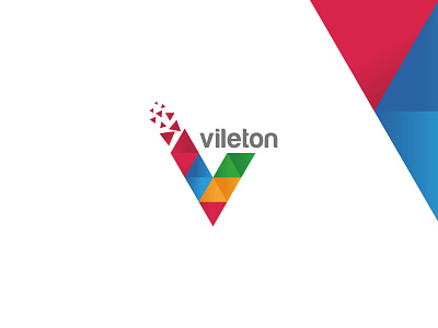 Colorful Letter Logo Vileton Alphabet V Monogram