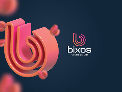 Colorful Letter Logo Bixos 3D