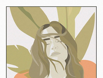 girl in the jungle character design face girl graphic design green illustration nature palma portret tropical vector