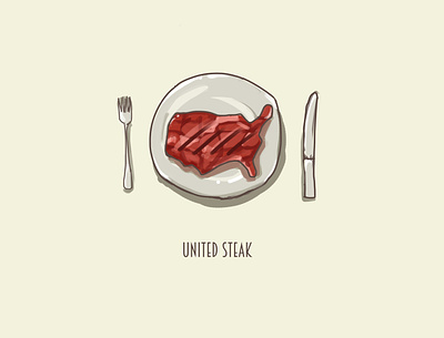 united steak design illustration