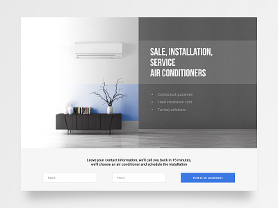 Design concept for an air conditioning company. aircondition concept design designkonce landing landingpage marketing minimalism strict webdesign
