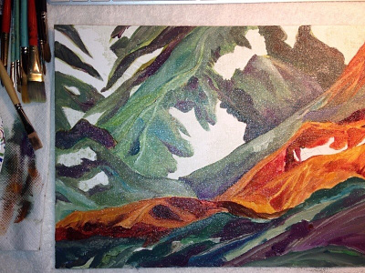 Landscape in Progress colors landscape oil paint painting