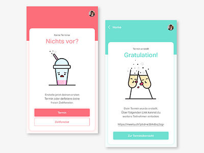 Mobile view app with illustrations 1 app champagne cute drink illustration mobile slush