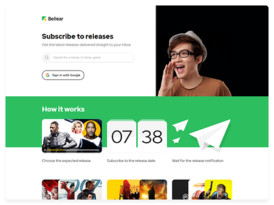Bellear – Subscribe to releases application games landing page movies releases subscribe tv shows web xd