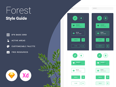 Forest - Style Guide brand document guide manual sketch specific style guides style sheet xd