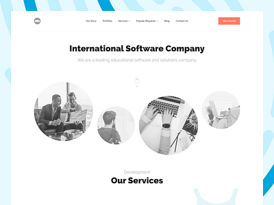 Company company development landing page software team