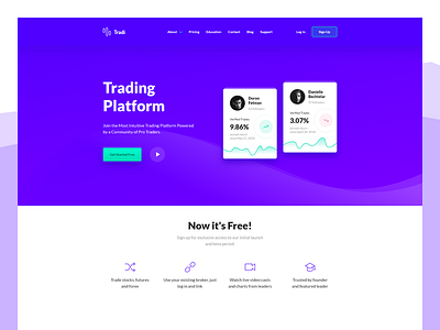 Tradi app application platform trading web xd