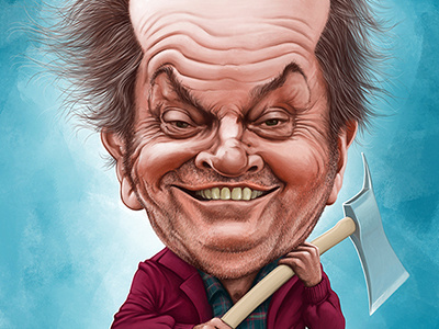 Jack Nicholson caricature caricature funny humor illustration jack nicholson painting portrait shining