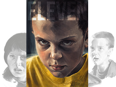 Eleven actress eleven hollywood movie painting portrait series stranger things